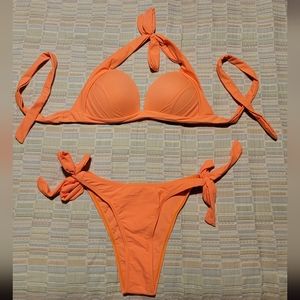 Swimsuit bright orange color S